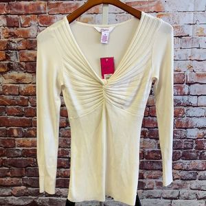 Candies cream V-neck sweater